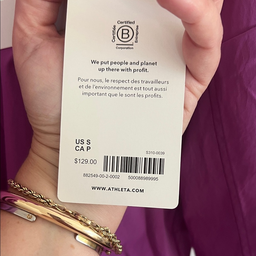 Athleta Oversized Poplin Top Purple - Picture 9 of 14